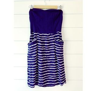 Strapless Blue Dress